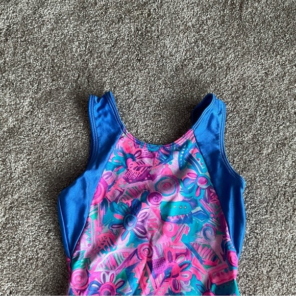 GK Pink and Blue Gymnastics Leotard Size Child Large - Picture 6 of 7
